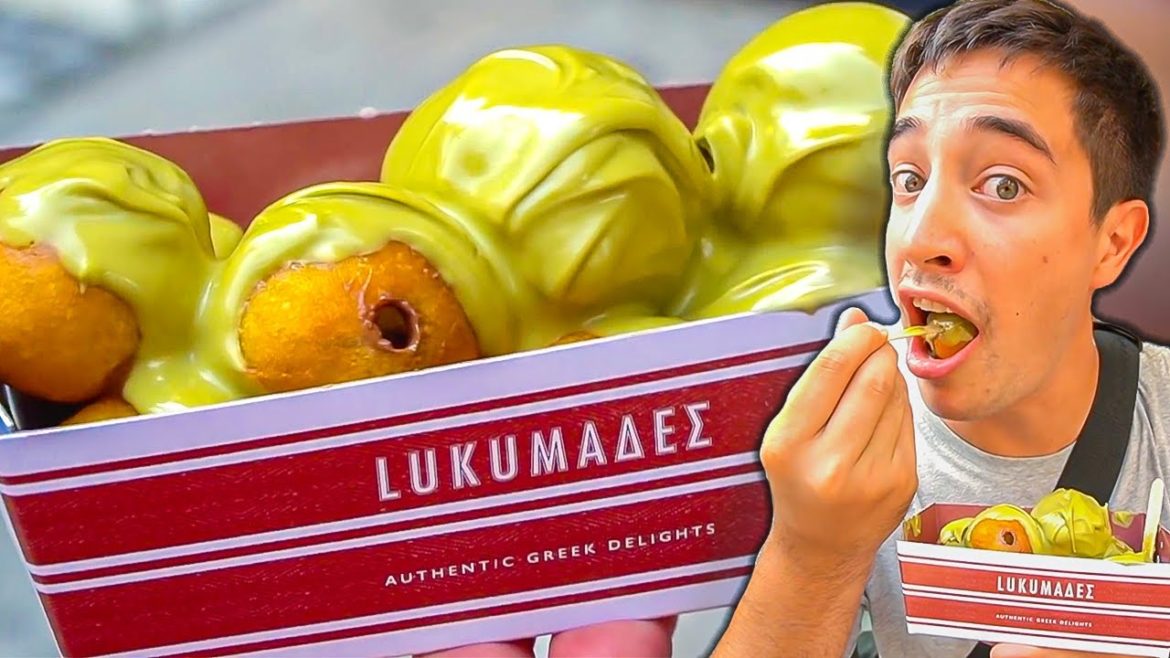 15 Greek STREET FOODS in Athens, Greece!! LOUKOUMADES, SOUVLAKI, GYRO + BBQ LAMB CHOPS!!