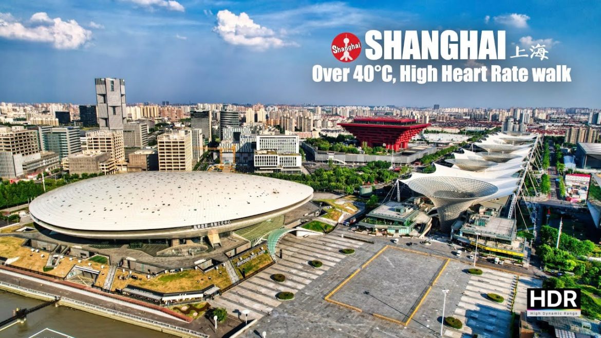 [4K HDR] Over 40°C, 120 minute, high heart rate walk 🥵 Shanghai Riverside 超过40度的上海 120分钟高心率步行 前滩到后滩