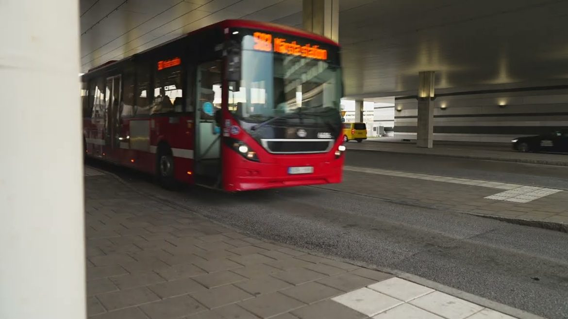 Sweden, bus 583 ride from Arlanda Terminal 5 to Märsta Train Station