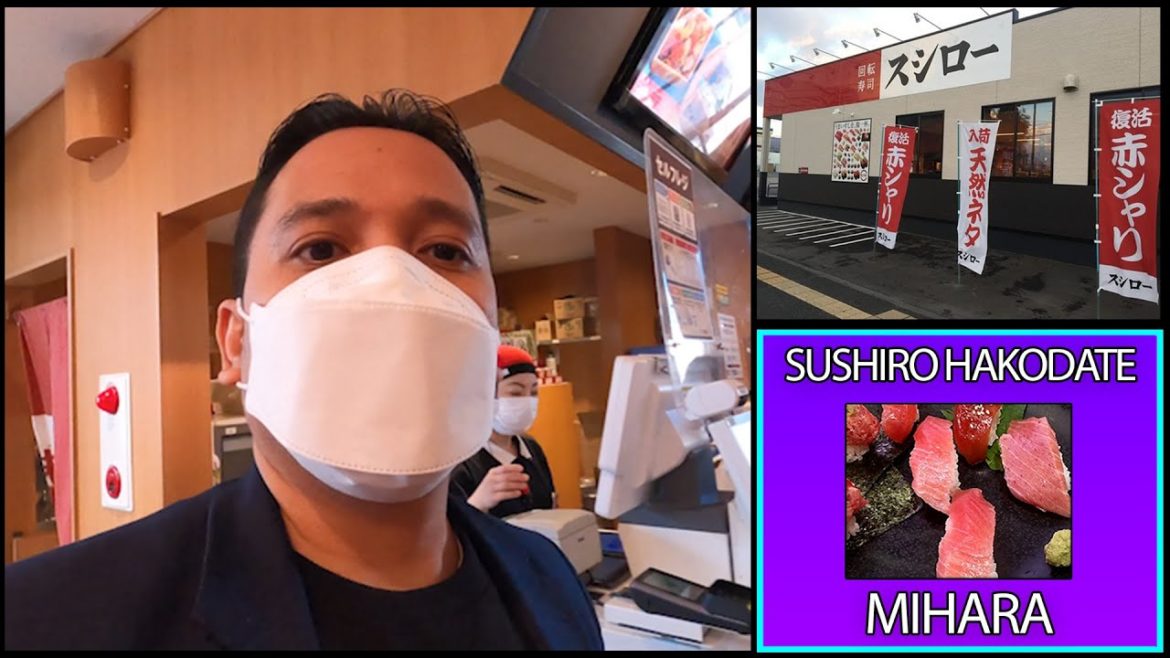 Japan April 2022: SUSHIRO HAKODATE MIHARA Restaurant in Hakodate. Japan April 2022: SUSHIRO HAKODATE MIHARA Restaurant in Hakodate.