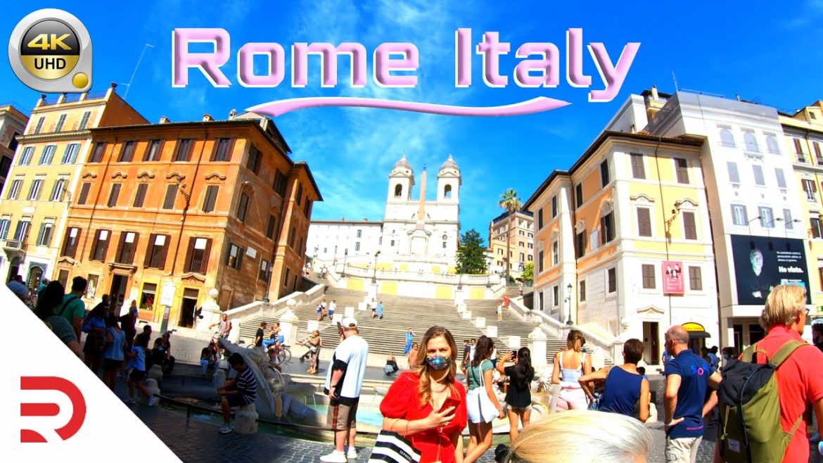 Rome - Italy | Walking to the Spanish Steps from Piazza del Popolo | Travel Guide | 4K - [UHD]