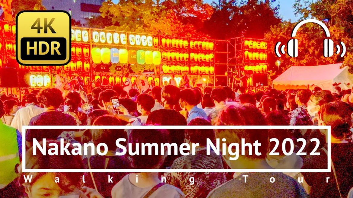 Tokyo Nakano Summer Night 2022 Walking Tour - Tokyo Japan [4K/HDR/Binaural]