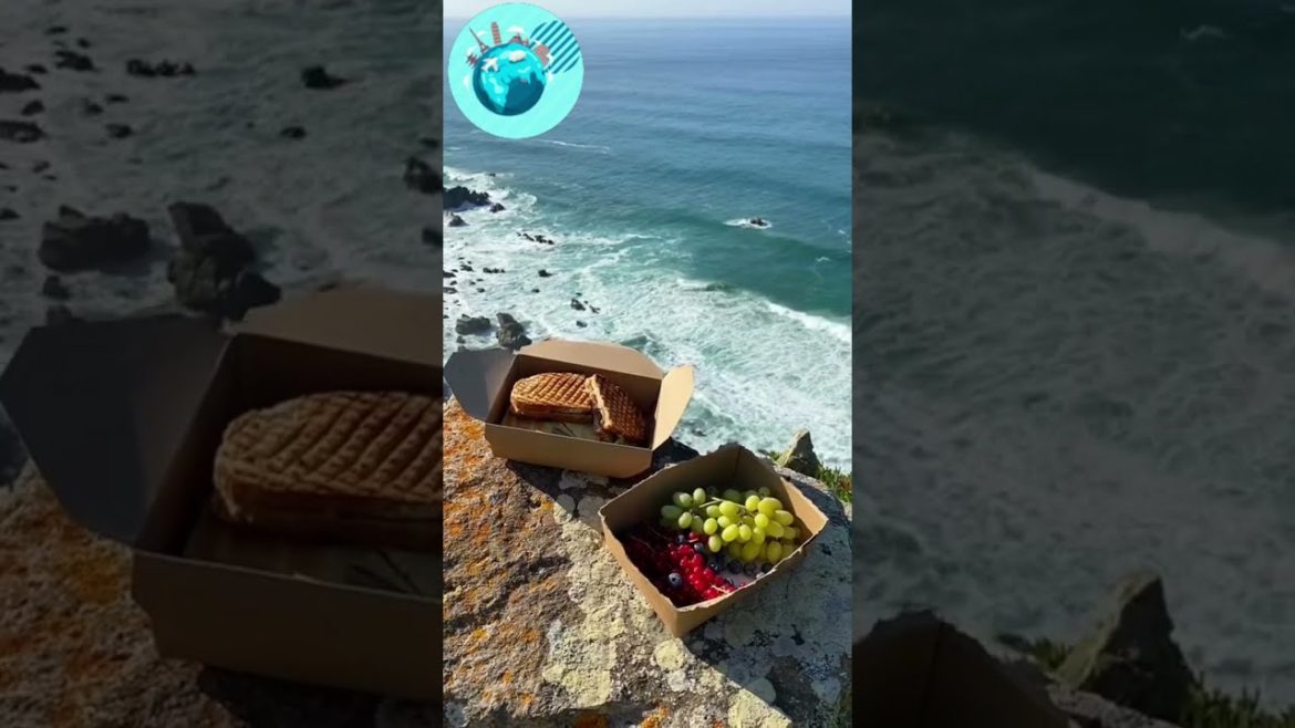 Cliffside picnic, steep descent, and a beach to ourselves - Amazing Travel🌼