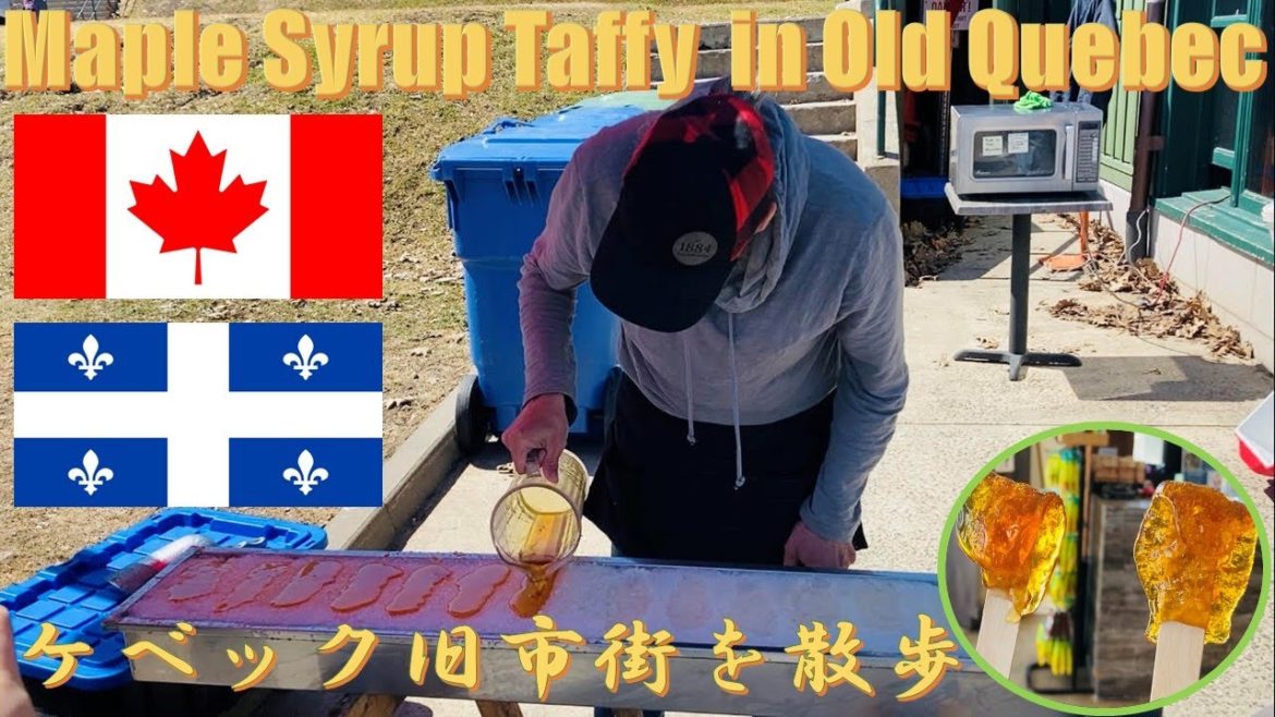 Maple Syrup Taffy in Old Quebec City Maple Syrup Taffy in Old Quebec City