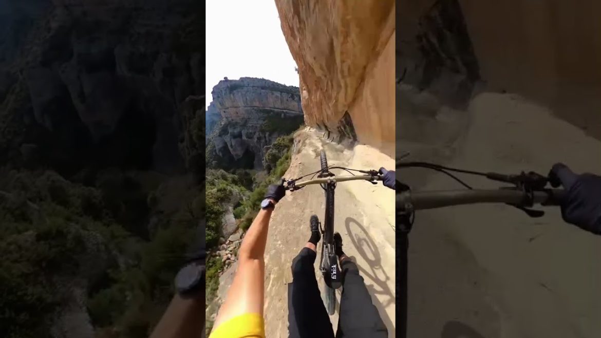 Living on the Edge in Gampel - Fun and Adventure for Cycling Enthusiasts #Shorts