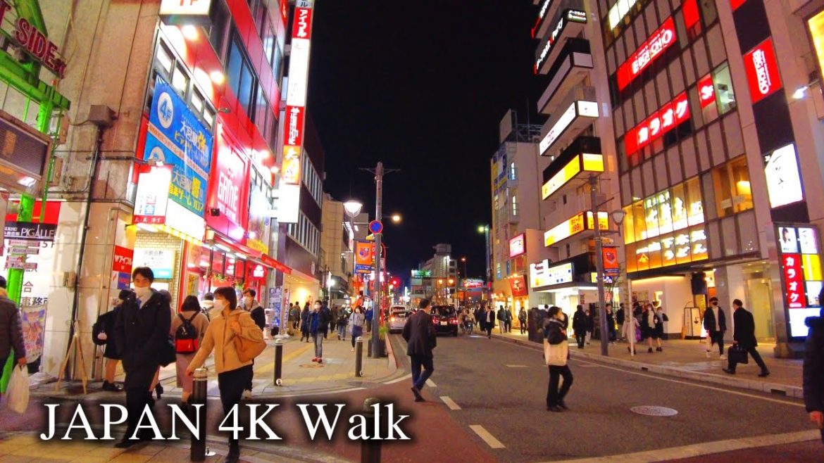 【4K】Japan Walking Tour - Night Walk in Omiya, Not Tokyo, Not Shibuya