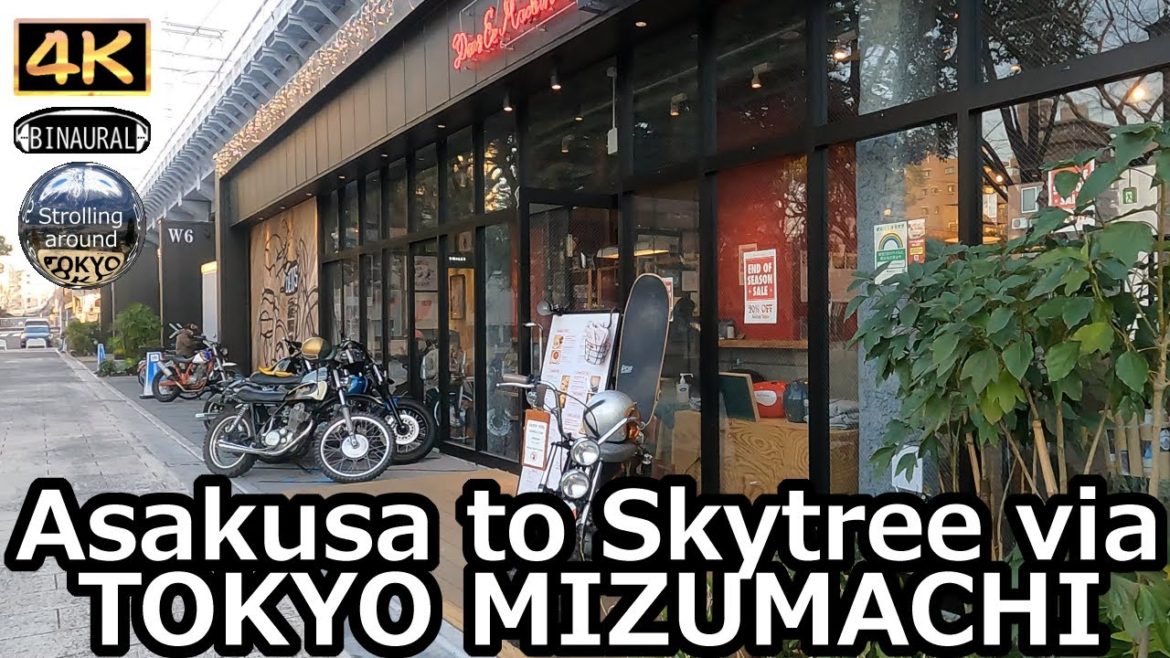 Asakusa to Skytree via TOKYO MIZUMACHI Walking Tour - 4K Tokyo Japan