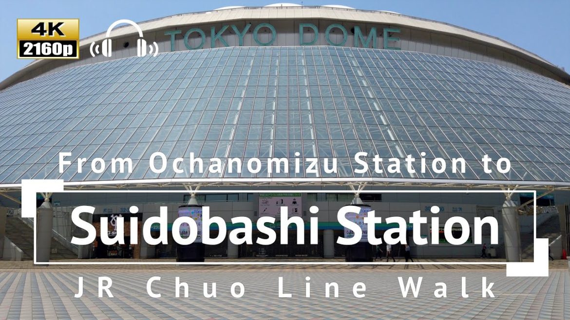 [4K/Binaural Audio] JR Chuo Line Walk: From Ochanomizu Station To Suidobashi Station - Tokyo Japan
