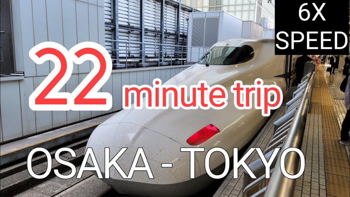 【Shinkansen bullet train】 scenery with music "Osaka - Tokyo" 22-minute trip [6x speed]