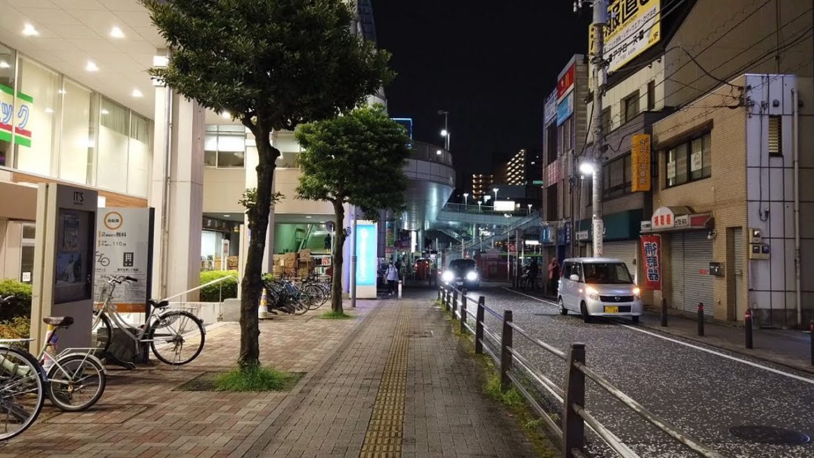 Walking Tokyo Night ✨4K　HQ 3D Audio🎧 Sagamihara　Japan