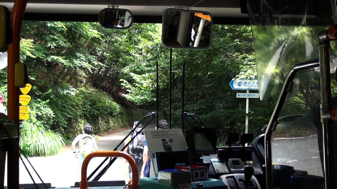 第177番-2【富士急バス　閑散路線】三つ峠へ2022夏・河口湖駅から天下茶屋【路線バス　前面展望　山道】