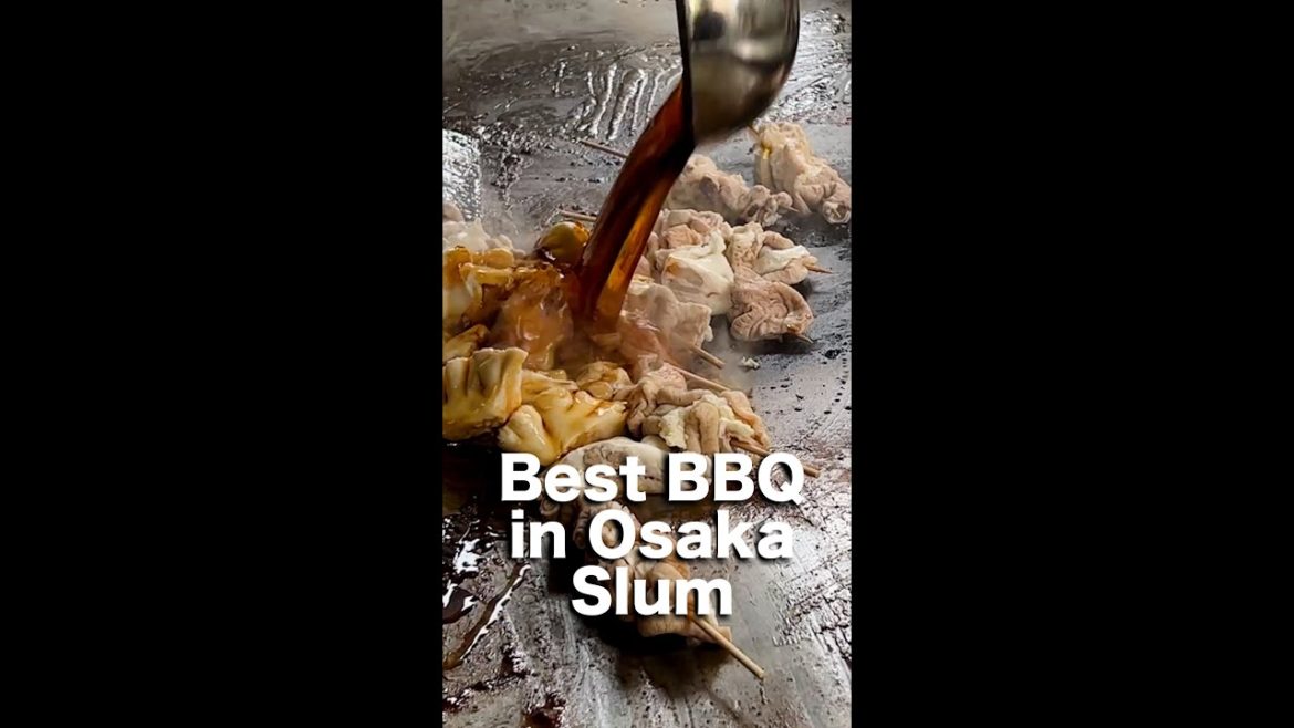 Best Offal Barbecue in the Slums of Osaka, Fresh liver, intestines, and oil! #Food #japan #shorts
