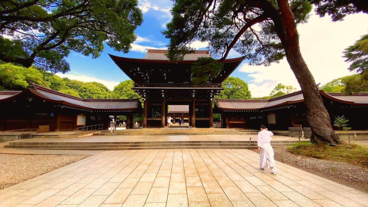 4K Walking around Meiji Jingu Shrine, Tokyo/with a guide ⛩