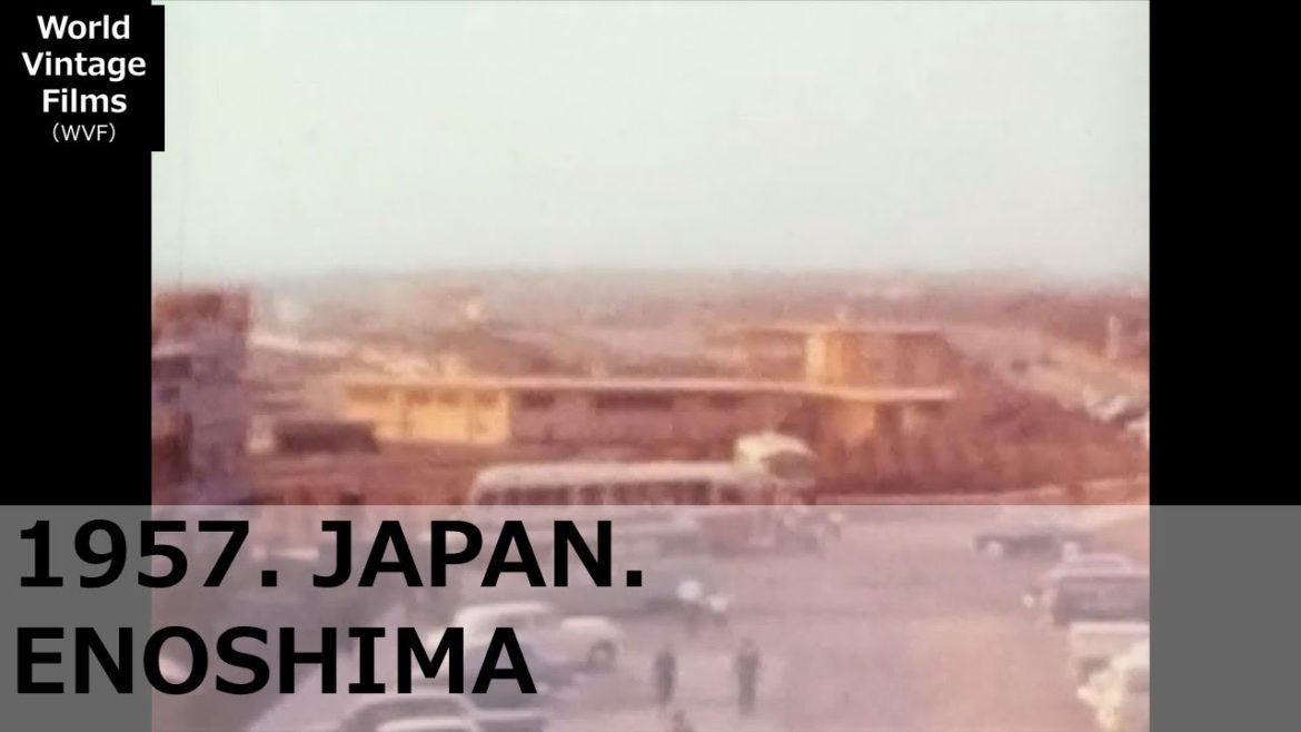 1957 , Japan. The coast of Katase Enoshima. Landscape and cityscape. Valuable image.