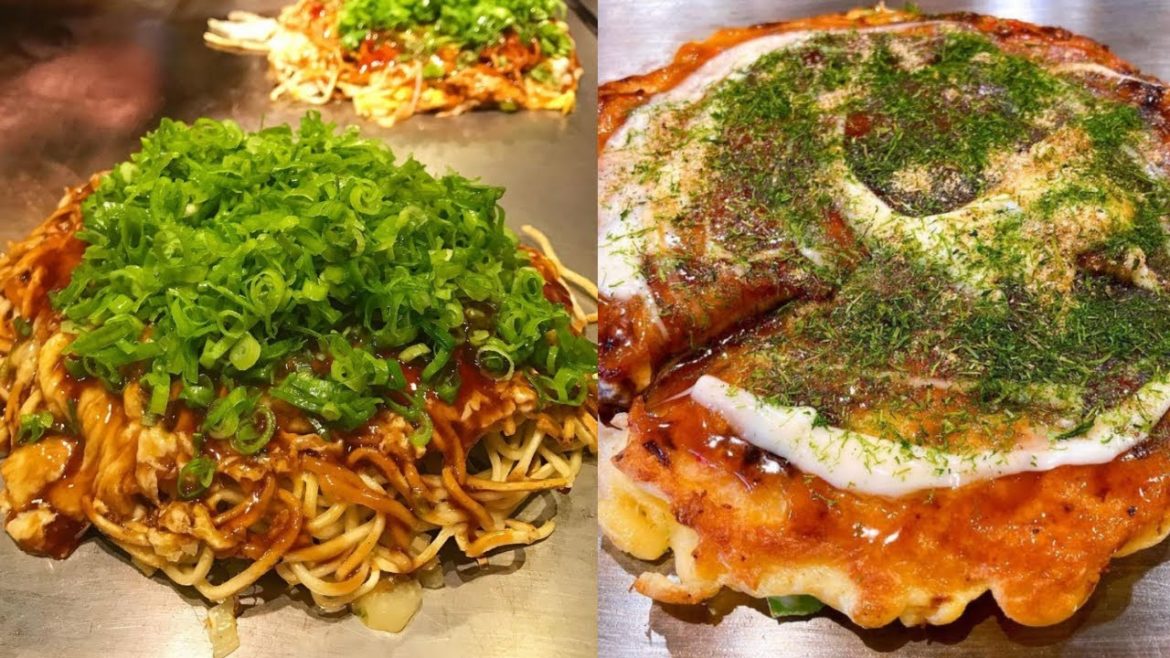 JAPANESE STREET FOOD - OKONOMIYAKI - street food compilation #7