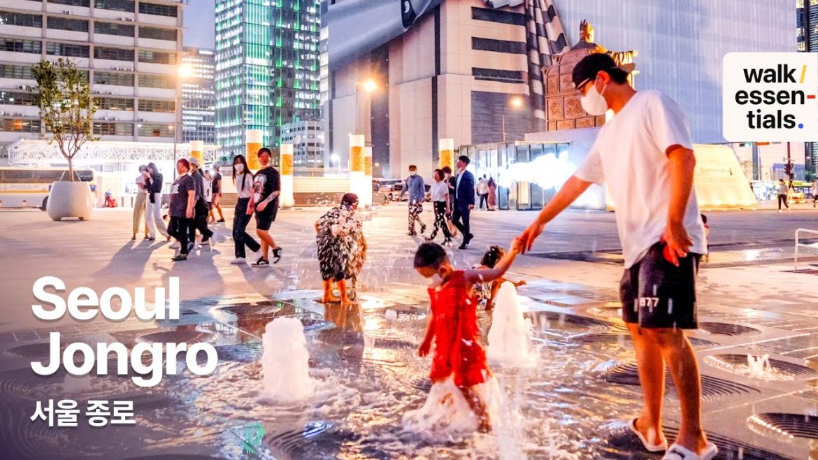 Summer Night walk in Mid-Seoul ⛲⛲⛲ New Gwanghwamun Square, Jongno, Hipjiro 4K60 ( Seoul, Korea )