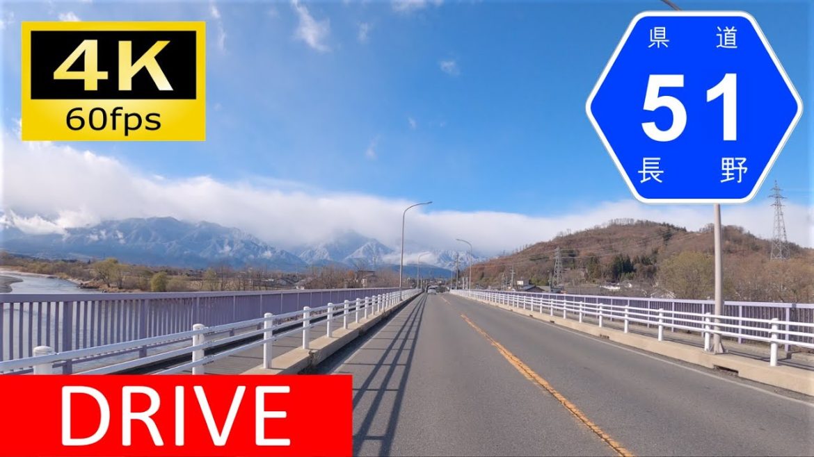 【Driving in Japan】Nagano Prefectural Route 51: Akashina - Ōmachi（車載動画 長野県道51号 明科～大町）[4K]