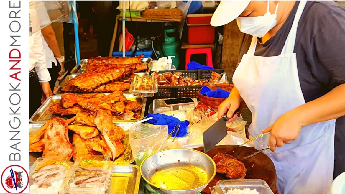 Awesome STREET FOOD Market at 12 PM in Bangkok Thailand