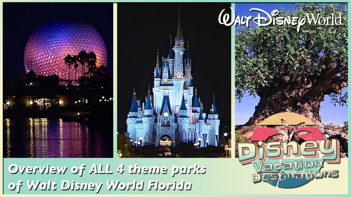 Overview of ALL 4 theme parks of Walt Disney World Florida