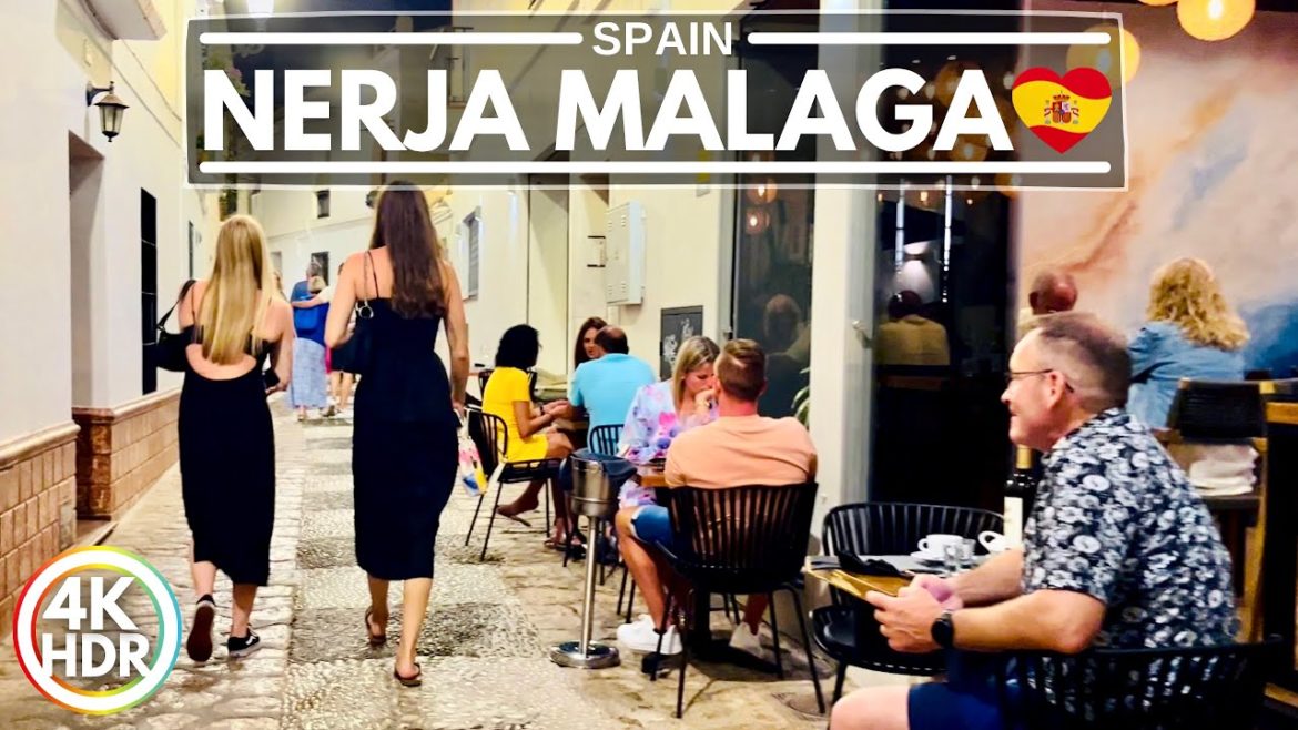 Nerja in Málaga, Spain at Night is Beautiful and Fun! 4K-HDR Walk in July 2022 Nerja in Málaga, Spain at Night is Beautiful and Fun! 4K-HDR Walk in July 2022