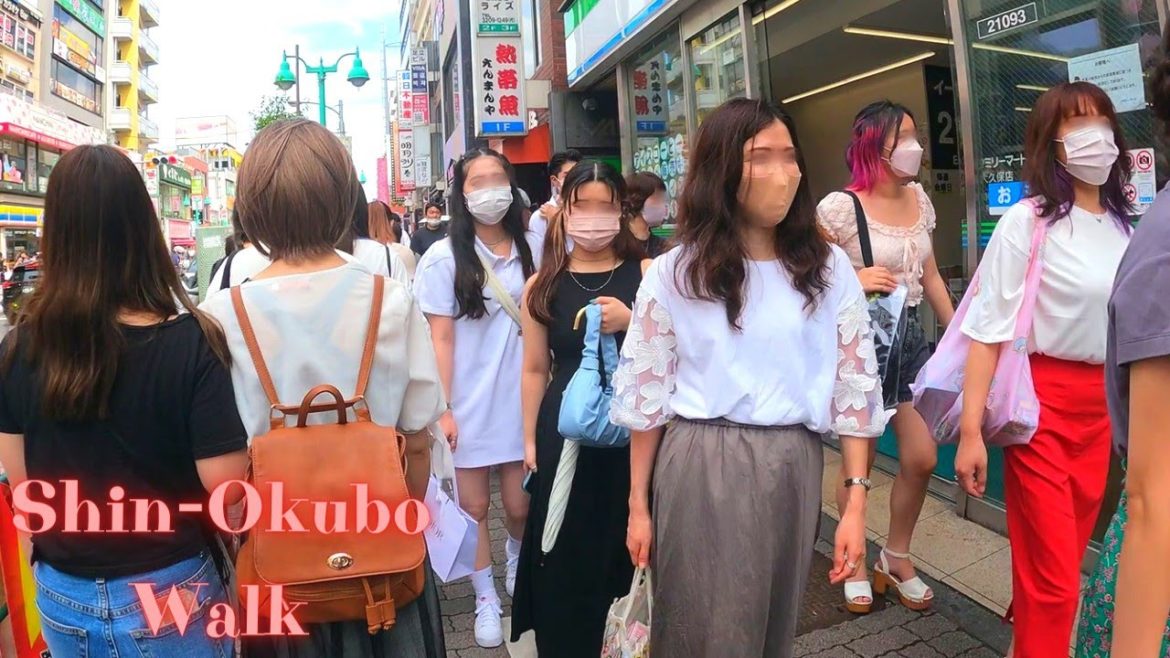 Shin-Okubo Tokyo in Japan walking tour.【4K ASMR】8.2022 Shin-Okubo Tokyo in Japan walking tour.【4K ASMR】8.2022