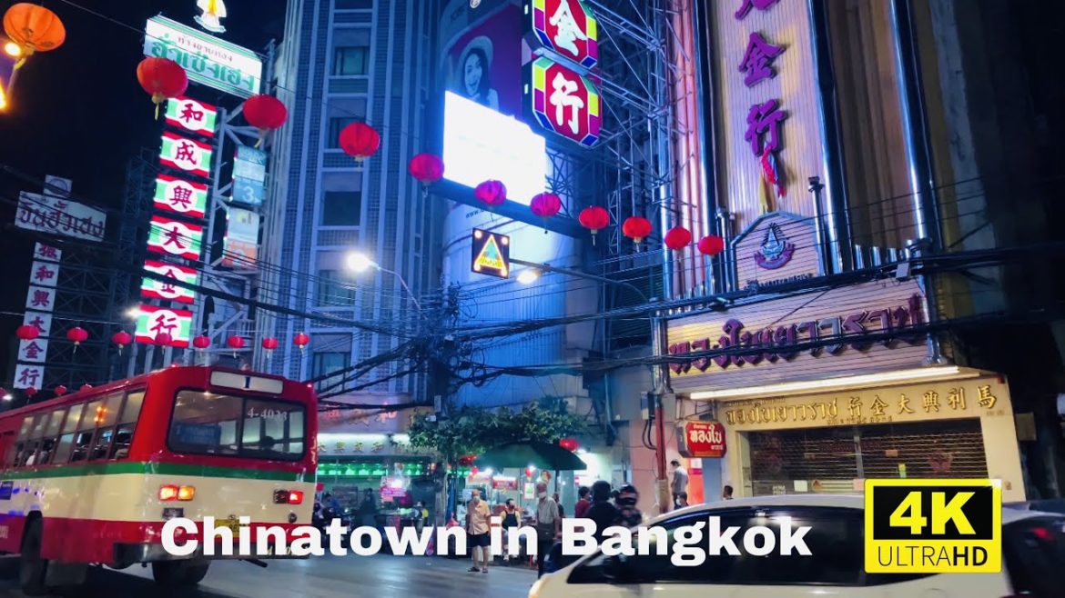 EP.46 [ virtual walking tour 4k] Yaowarat road /China town in Bangkok at night