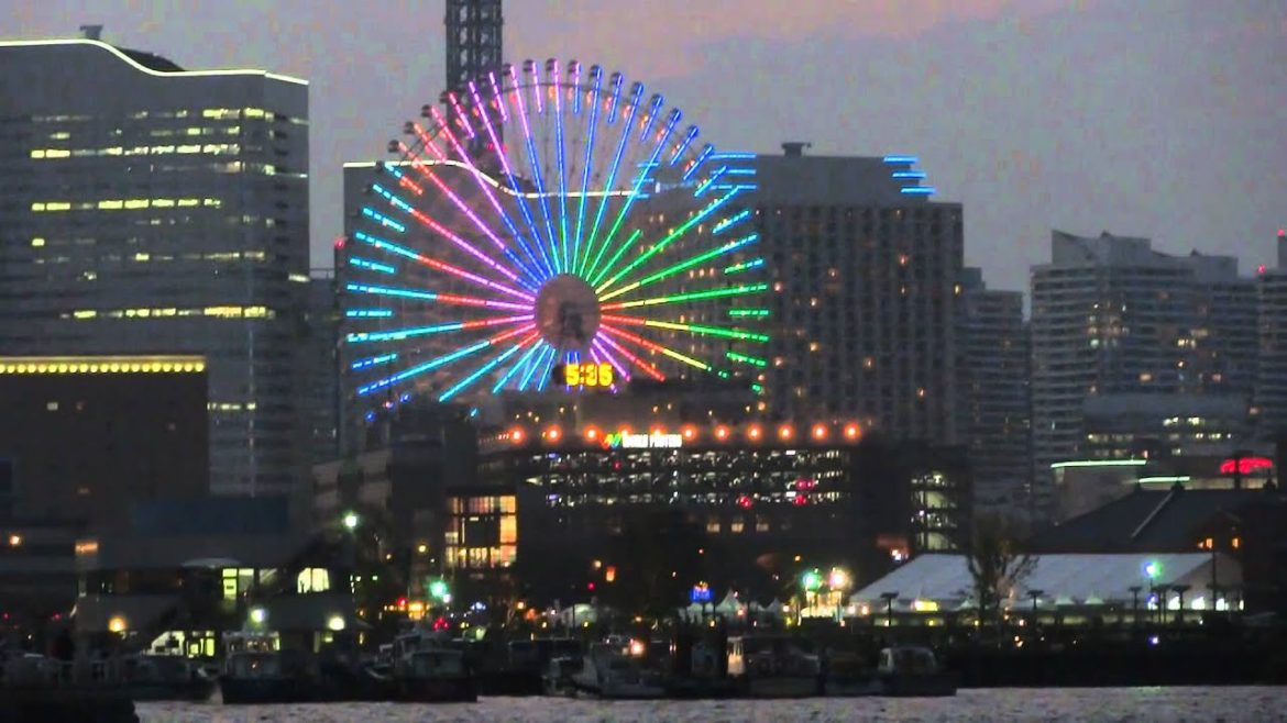 Evening at the waterfront of Yokohama