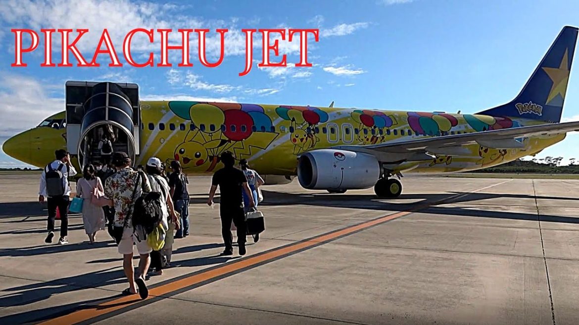 MIYAKOJIMA TRAVEL #11 PIKACHU JET  TO HANEDA AIRPORT 羽田空港 IN TOKYO, JAPAN