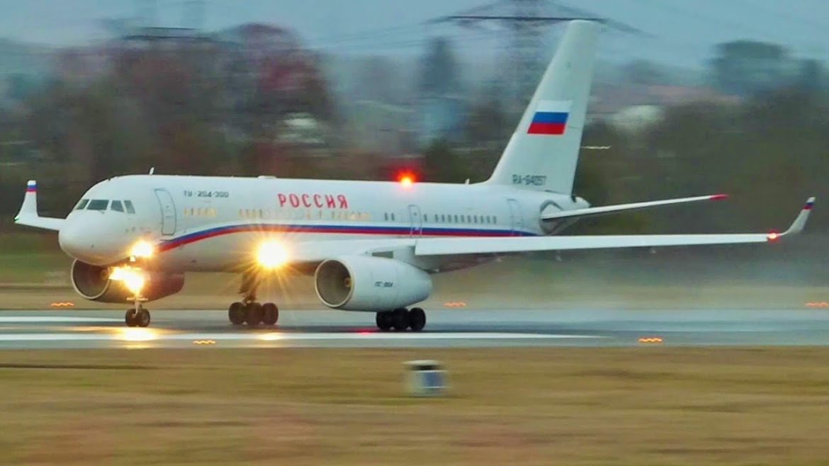 [FullHD] Russian Air Force Tupolev 204 takeoff at Geneva/GVA/LSGG