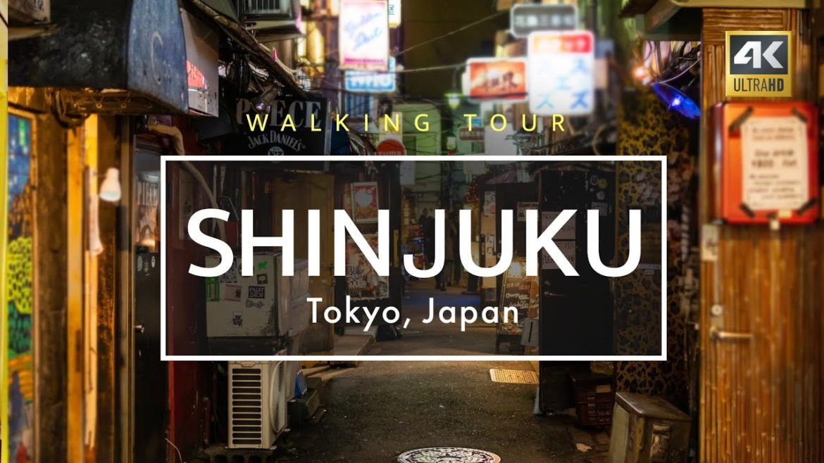Night walking tour in Shinjuku, Tokyo Japan 4K