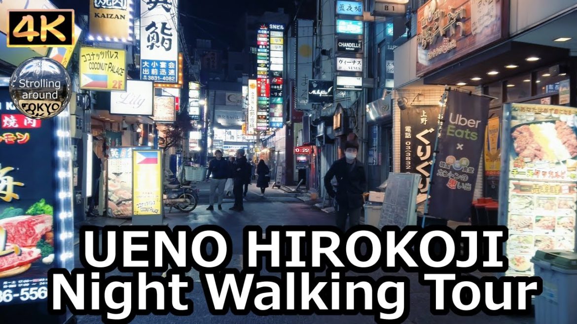 UENO HIROKOJI Night Walking Tour - 4K Tokyo Japan
