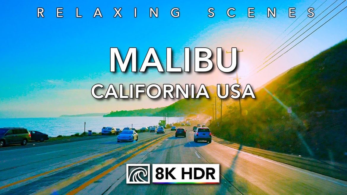 Malibu California Driving Sunset Tour [8K HDR] PCH 60fps ASMR