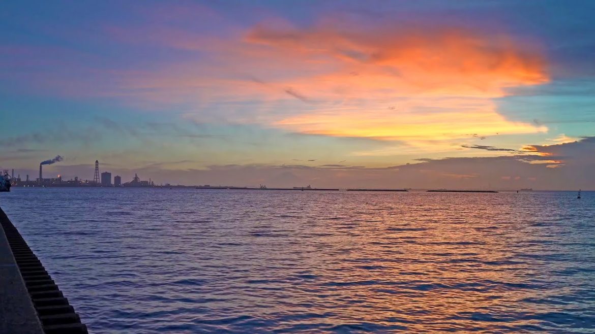 Sunset to night Kisarazu walk and hanabi fireworks・4K HDR