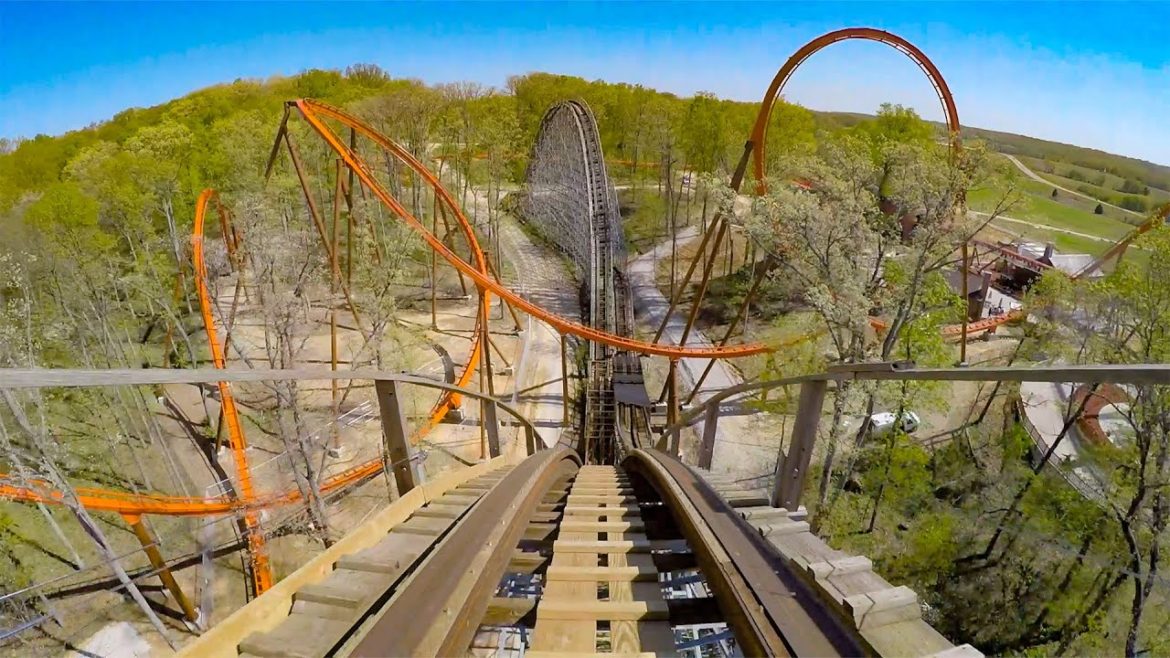 Worlds Only Thanksgiving Roller Coaster! The Voyage at Holiday World   Multi Angle POV