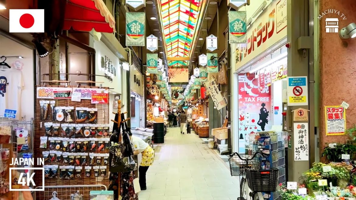 Kyoto Japan Street Market! Walk around Nishiki Market【4K】
