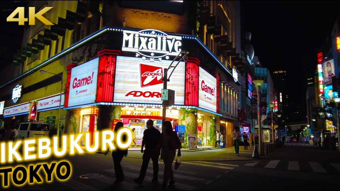Ikebukuro night walk at midnight in Tokyo, Japan [4K]