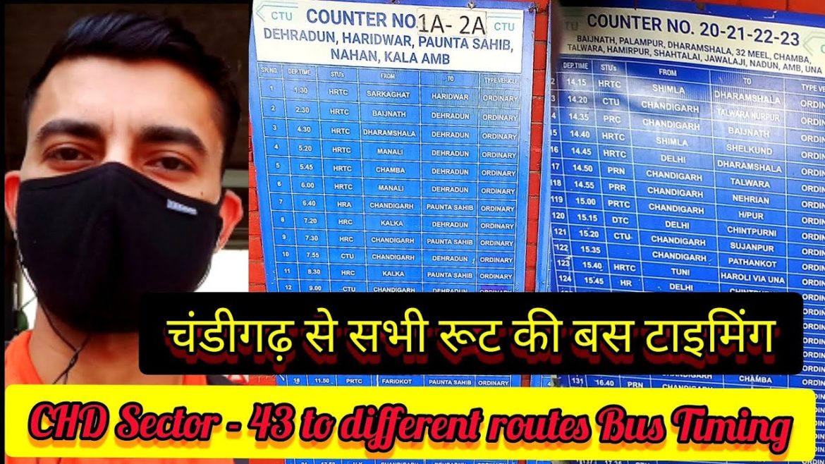 Buses Timing from sector-43 Chandigarh | All routes Bus Timing from chandigarh | #chandigarh