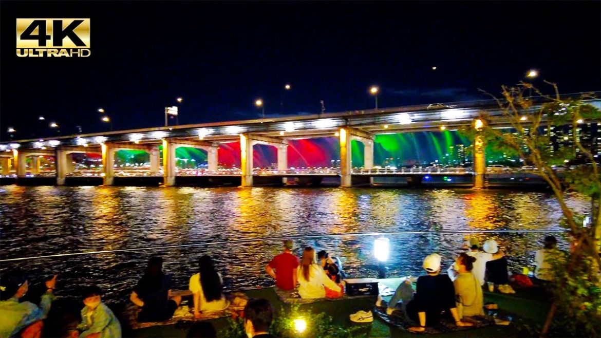 [4K HDR] Walking Tour beautiful Seoul Hot spot Bamdokkaebi Night Market in 2022 | Banpo Hangang Park