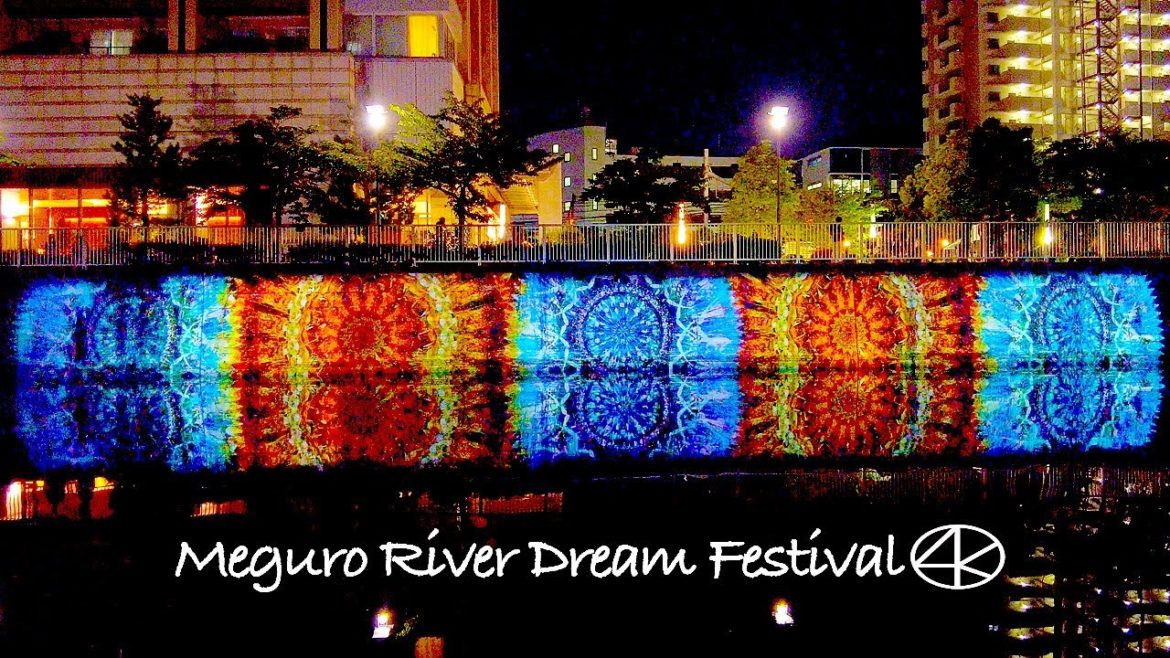 4K 目黒川夢まつり デジタル花火 2022年 東京 夏祭り 散歩