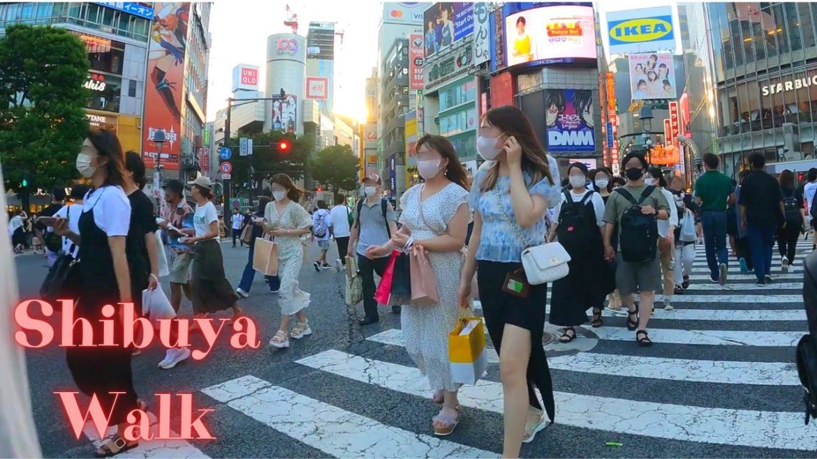 Shibuya Tokyo in Japan walking tour. 【4K ASMR】8.2022