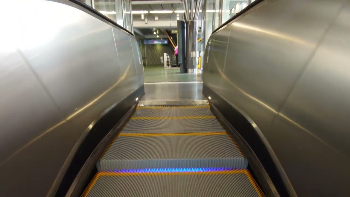 Sweden, Stockholm, Liljeholmen subway station, 1X escalator