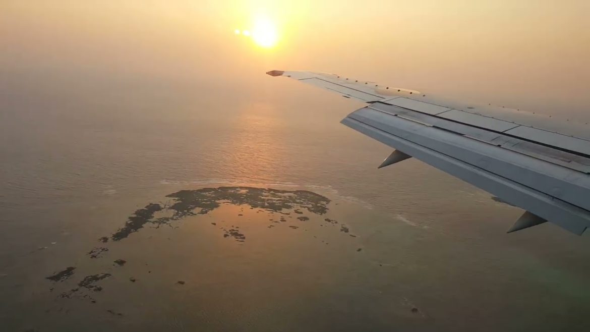 宮古島から羽田へ向かう時の夕日 #shorts