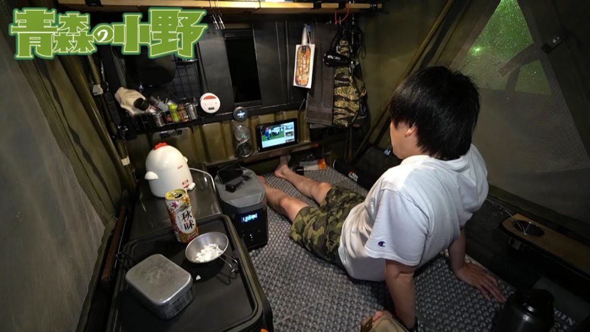 [DELTA 2] 軽トラテント車中泊。秋の青森 昭和レトロな温泉で大雨擬似ソロキャンプ 最新バッテリー積んで。バグトラック　エコフローデルタ2 メスティン料理