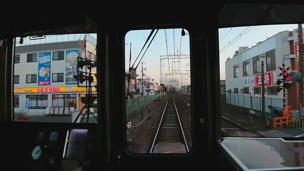 🌇 DRIVE THE TRAIN into the SUNSET 🌆 - front cabin view -  Kyoto to Osaka, Japan (Nishioji to Juso)