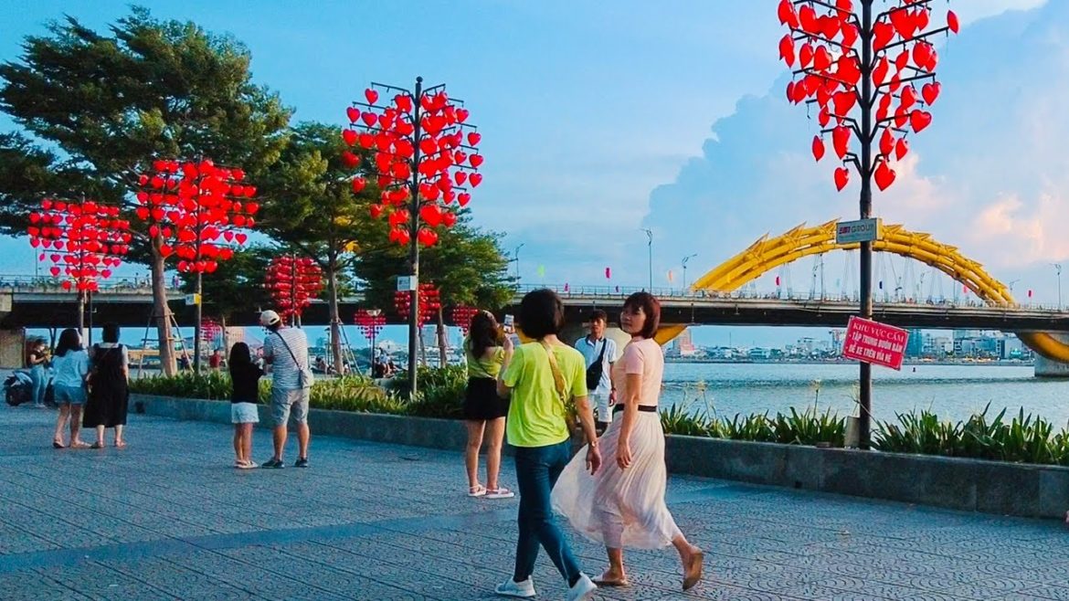 Explore Da Nang in the Evening - Cycling along the Han River - Vietnam Travel Vlogs