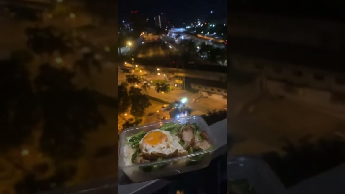 Bangkok street food (Crispy Pork with Kale) take a way