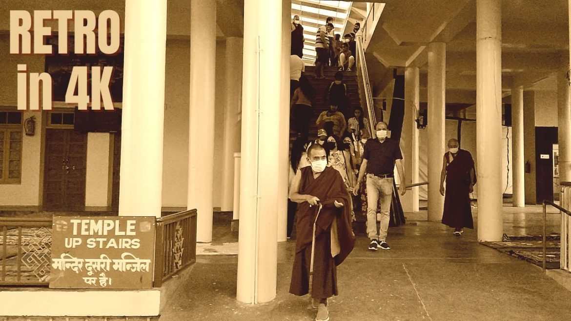 🟣 Dalai Lama Temple McLeod Ganj Video Tour with Retro Effect