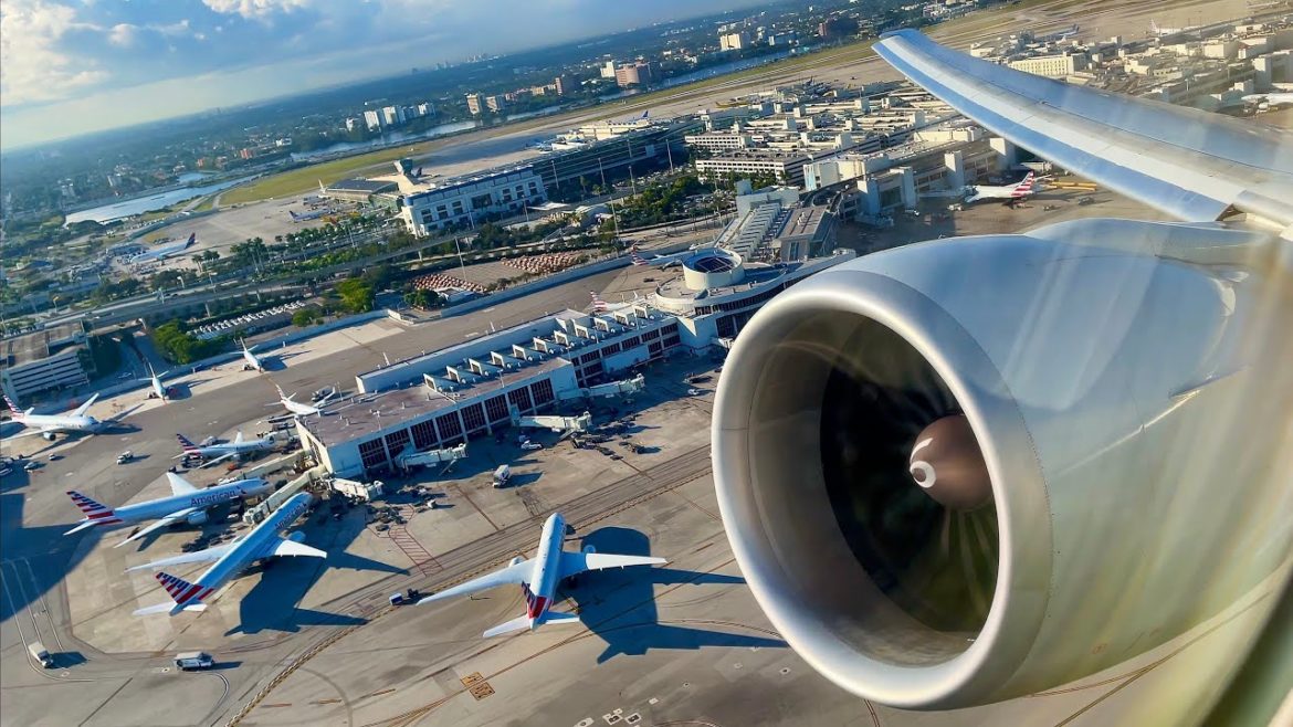 [4K] – Powerful & Beautiful Miami Takeoff – American – Boeing 777-300 – MIA – N732AN – SCS Ep. 753