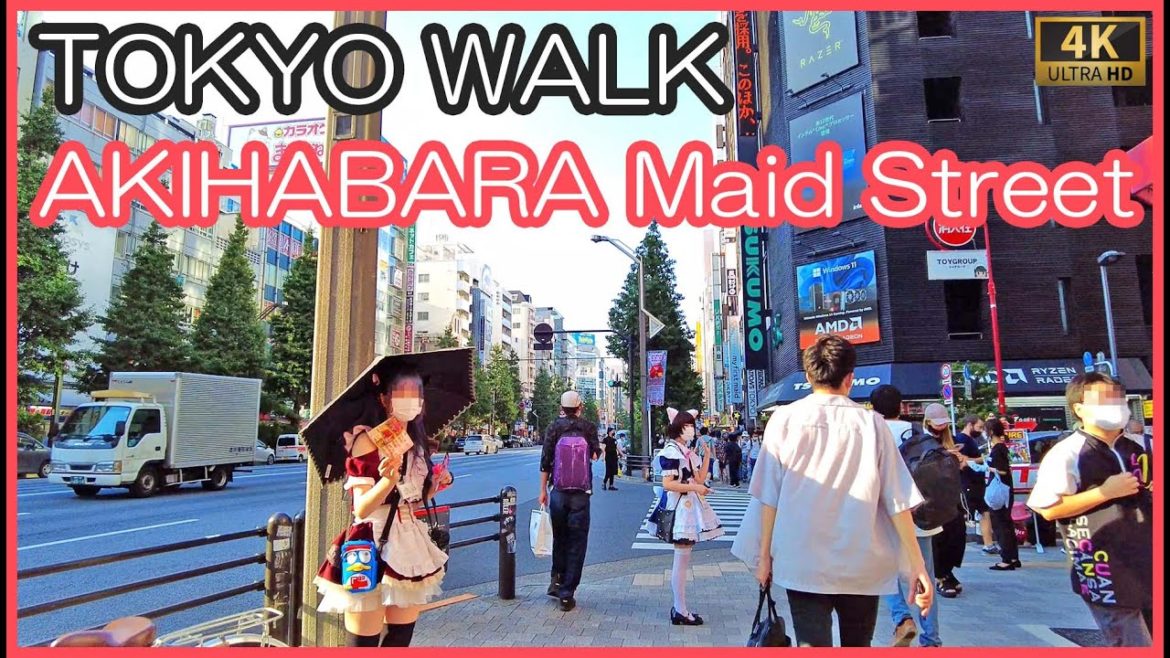 Tokyo walk 4K,Japan - Akihabara walking tour 2022 , maid street walk , 秋葉原 散歩