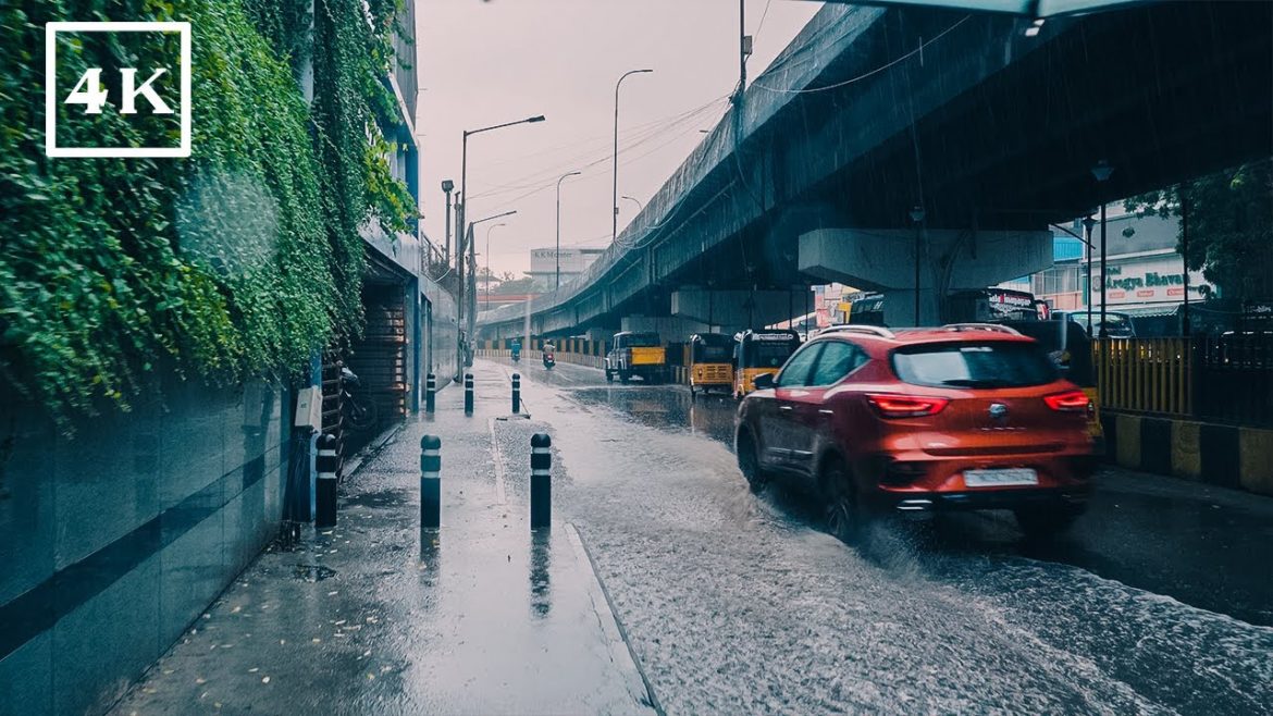 Walking in Rain | Chennai Monsoon Begins | ASMR - 4K